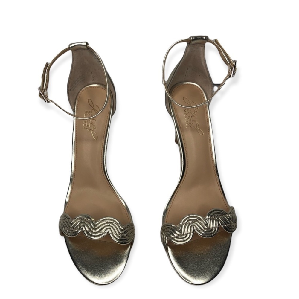 Women jewel Badgley Mishcka gold evening heel sandals 6m - Picture 2 of 8